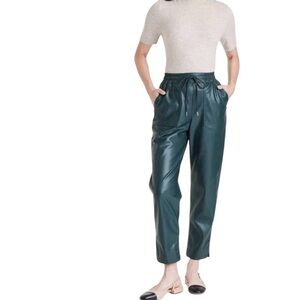 a new day Dark Green Faux Leather Cropped Pants